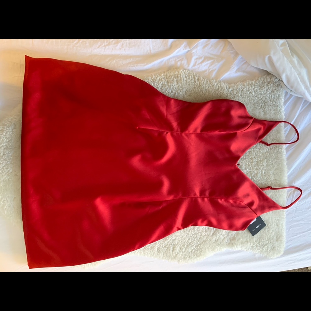 Red Satin Selena Dress